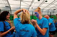 Torbay get ready for action at the opening ceremony  - Photo mandatory by-line: Gary Day/Pinnacle - Tel: +44(0)1363 881025 - Mobile:0797 1270 681 - VAT Reg: 183700120 - 14/06/2014 