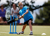 Batting the ball away for Torbay in the cricket at the DGTI 2014  - Photo mandatory by-line: Phil Mingo/Pinnacle - Tel: +44(0)1363 881025 - Mobile:0797 1270 681 - VAT Reg: 183700120 - 14/06/2014 -  Devon Games to Inspire 2014, held at the University of Exeter Sports Park, Exeter, Devon, England  