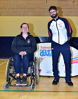 Sporting Heroes Anna Mae Cole (Equestrian and James Bevis (Shooting)  during the Devon Winter School Games at Torbay Leisure Centre and Paignton Community and Sports Academy, Paignton, Devon on March 28. - PHOTO: Micah Crook/PPAUK
